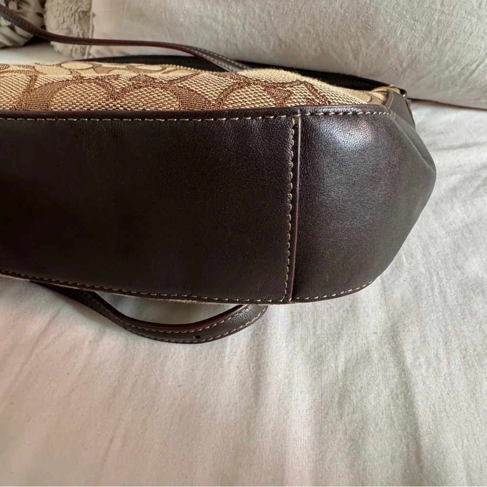 Coach Tan and Brown Signature Shoulder Bag with Wallet NWOT - Picture 15 of 15